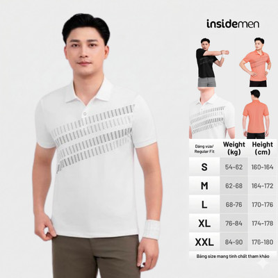 Áo Polo Nam Insidemen Active Recycle Polyester thể thao, pickle ball, chạy bộ thoáng khí IPS108EDP01