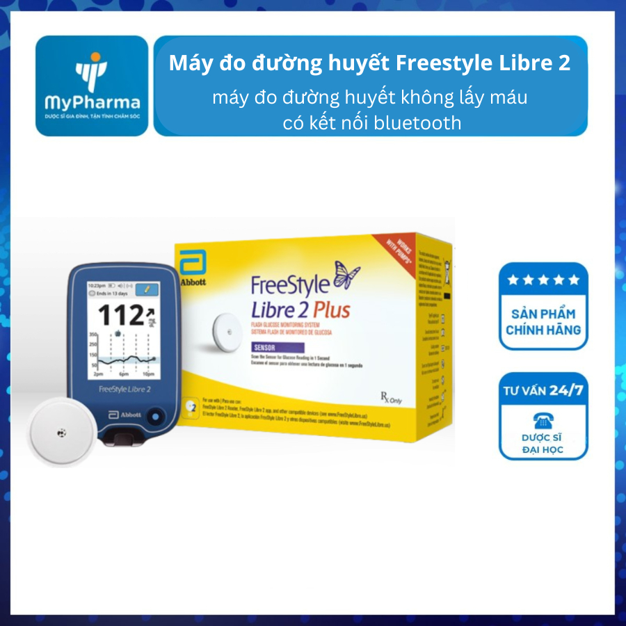 [Mới] Freestyle Libre 2 Abbott máy đo đường huyết không lấy máu an toàn, công nghệ Enzym