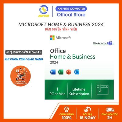Microsoft Office Home & Business 2024 - Bản quyền vĩnh viễn (Key chính hãng - Kích hoạt trên tài khoản Microsoft)