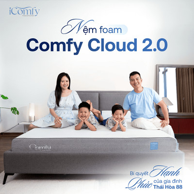 Nệm Foam Comfy Cloud 2.0 Nệm đàn hồi, Đệm cho người đau lưng, Nệm Foam Cao Cấp, Dày 15cm
