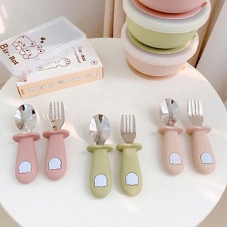 (CHÍNH HÃNG) Set thìa nĩa inox gấu BAR-ROT / cán vòng HALLYSEN, Spoon & Fork Set