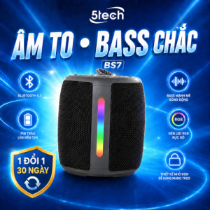 Loa bluetooth 5TECH, loa nghe nhạc mini cầm tay, LED RGB, bass mạnh, pin trâu