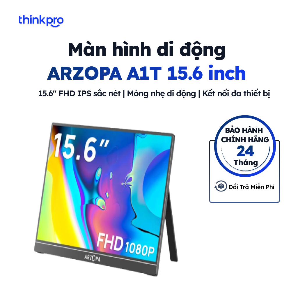 Màn hình di động cảm ứng ARZOPA A1T 15.6 Inch Full HD IPS màn hình phụ cho laptop điện thoại