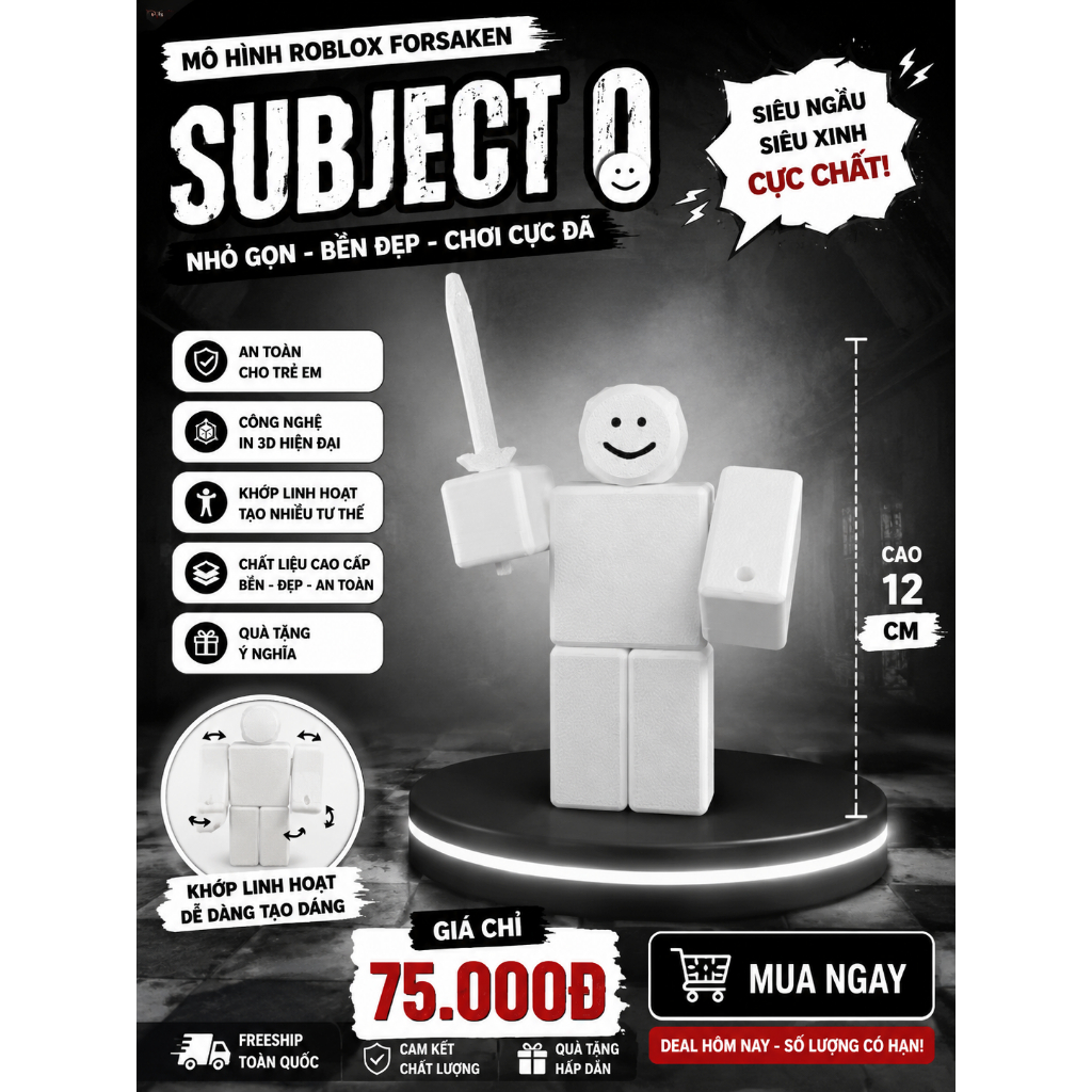 Đồ Chơi Roblox Forsaken Có Khớp Nhân Vật Slasher Cao 12Cm