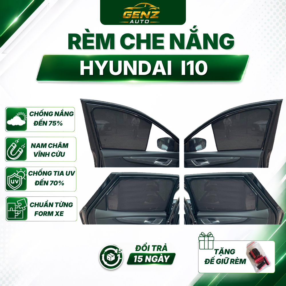 Rèm che nắng xe Hyundai i10 2014 - 2021 - nay Sedan và Hatback chống nắng giảm đến 99% cho xe