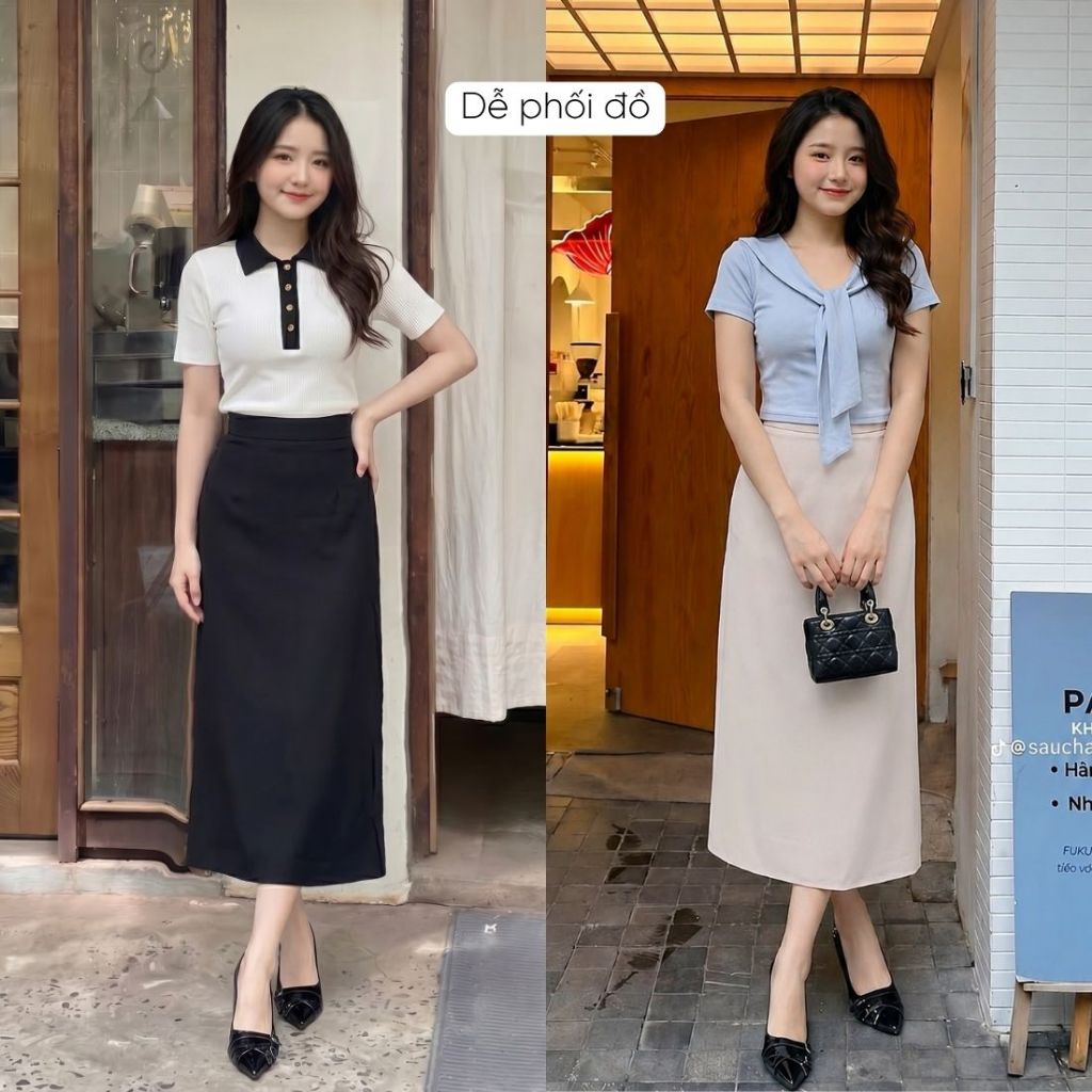 Chân váy dài dáng suông Mely Fashion xẻ sau cạp cao giấu bụng tôn dáng trẻ trung dễ mặc dễ phối có bigsize  CV59-04 | BigBuy360 - bigbuy360.vn