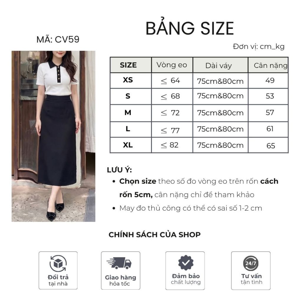 Chân váy dài dáng suông Mely Fashion xẻ sau cạp cao giấu bụng tôn dáng trẻ trung dễ mặc dễ phối có bigsize  CV59-04 | BigBuy360 - bigbuy360.vn
