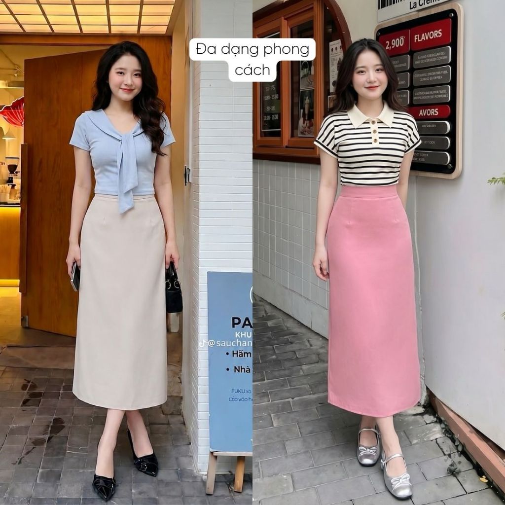 Chân váy dài dáng suông Mely Fashion xẻ sau cạp cao giấu bụng tôn dáng trẻ trung dễ mặc dễ phối có bigsize  CV59-04 | BigBuy360 - bigbuy360.vn