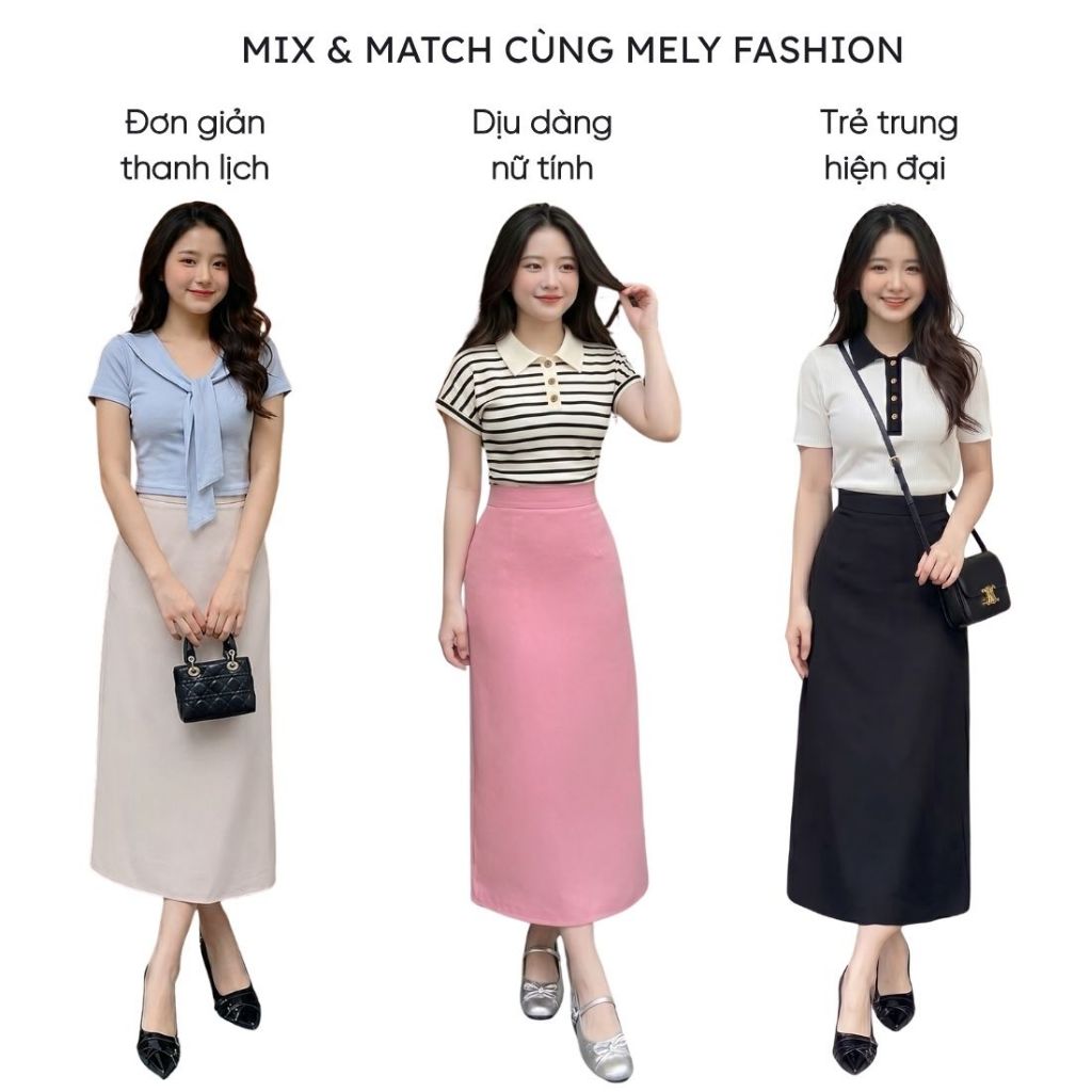 Chân váy dài dáng suông Mely Fashion xẻ sau cạp cao giấu bụng tôn dáng trẻ trung dễ mặc dễ phối có bigsize  CV59-04 | BigBuy360 - bigbuy360.vn