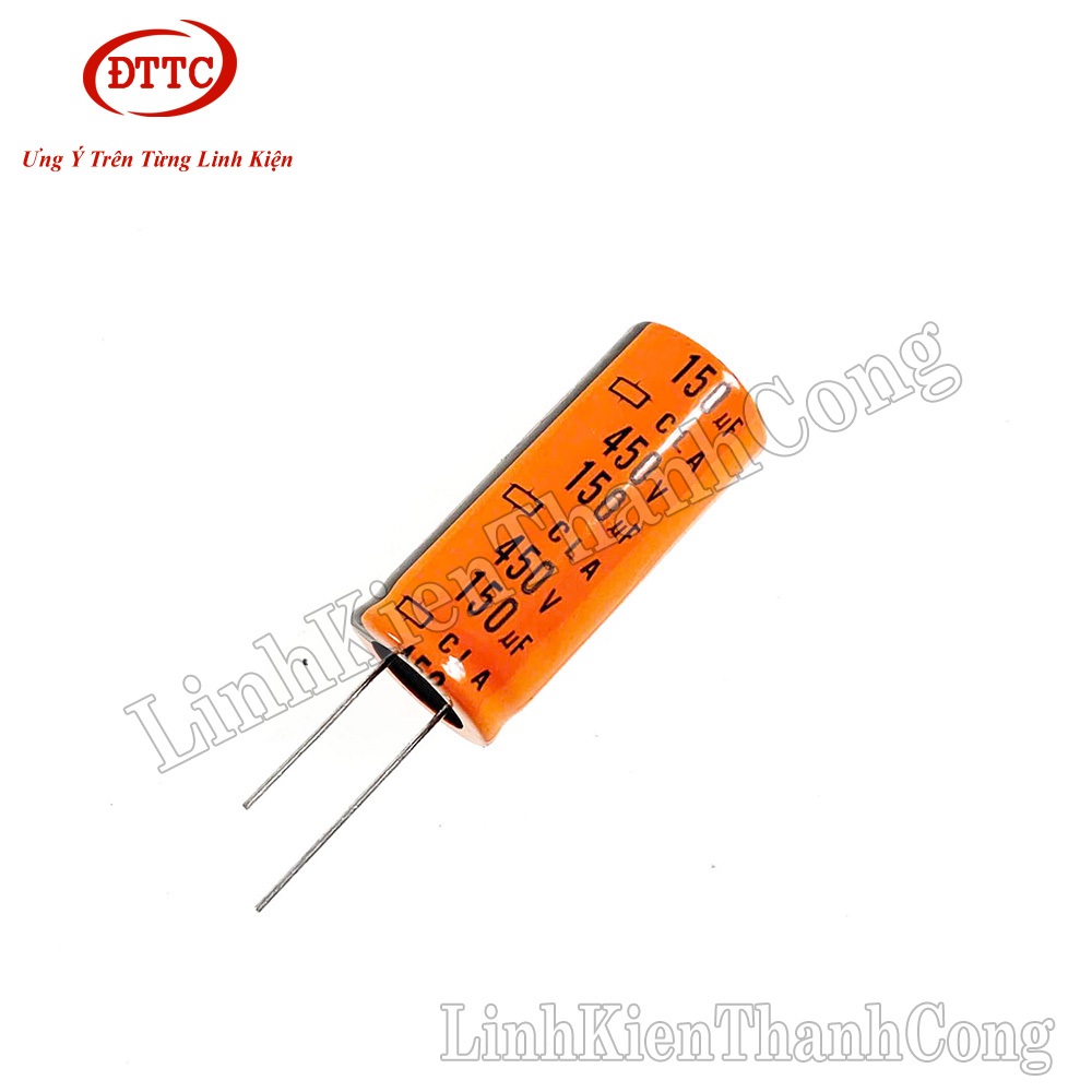 Bộ 3 Chiếc Tụ Hóa 150uF 450V Chân Mềm Kích Thước 18x40mm Màu Cam