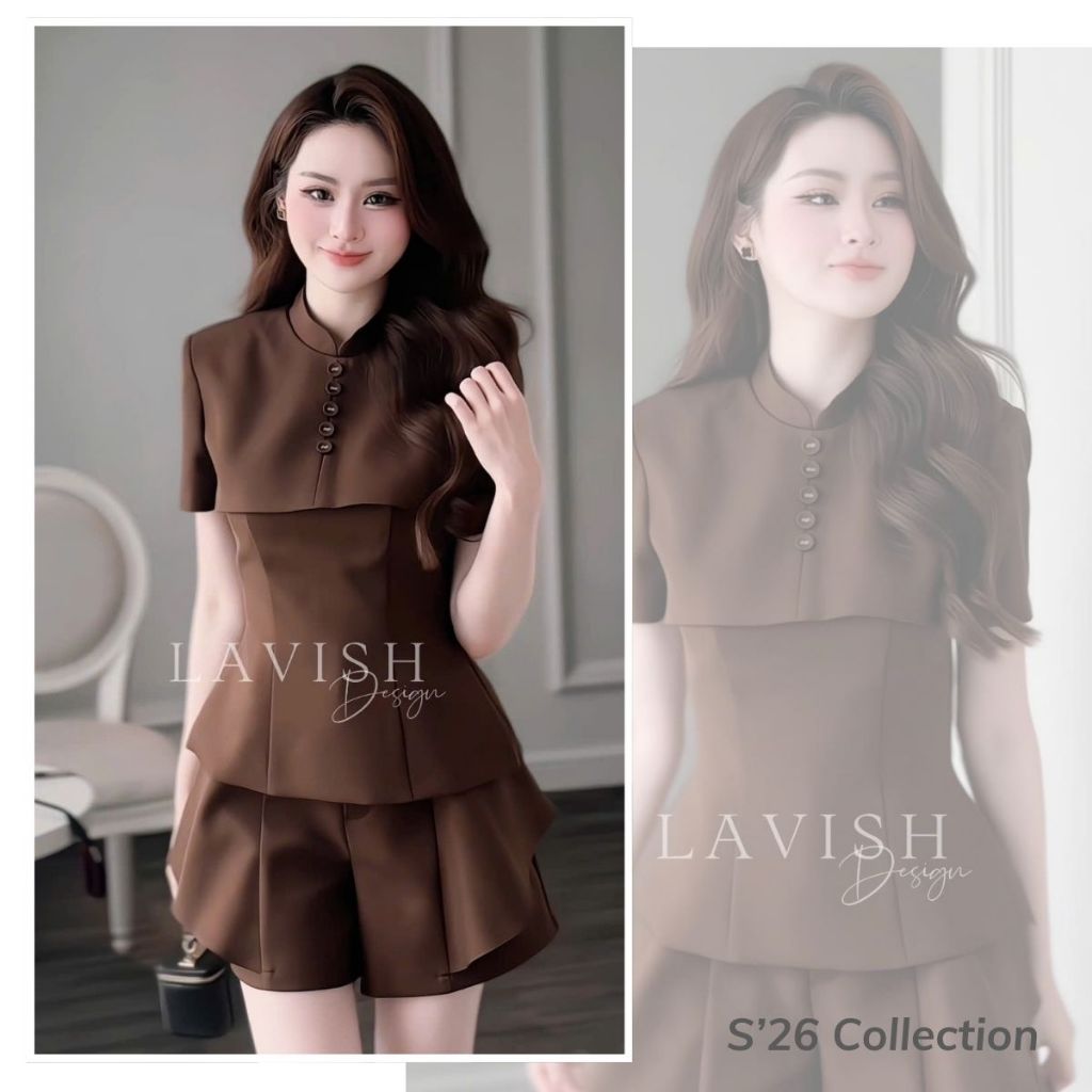 [Thiết Kế Độc Quyền] Set Áo Cổ Cao Quần Giả Váy, Thoải Mái, Chất Liệu Cao Cấp, Phù Hợp Mọi Dịp Lavis