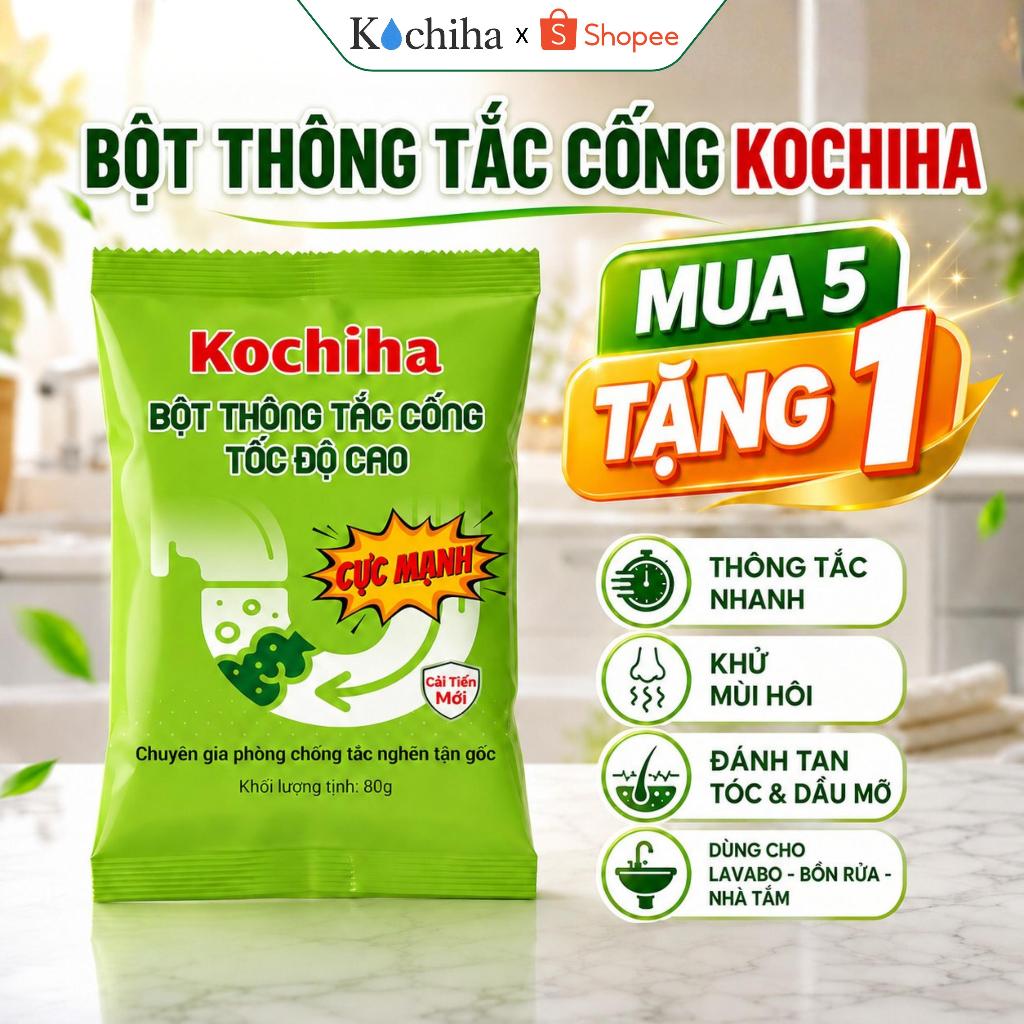 Gói Bột Thông Cống KOCHIHA, Thông Tắc Đường Ống Nhanh, Đánh Tan Tóc Dầu Mỡ, Khử Mùi Hôi Hiệu Quả Cao