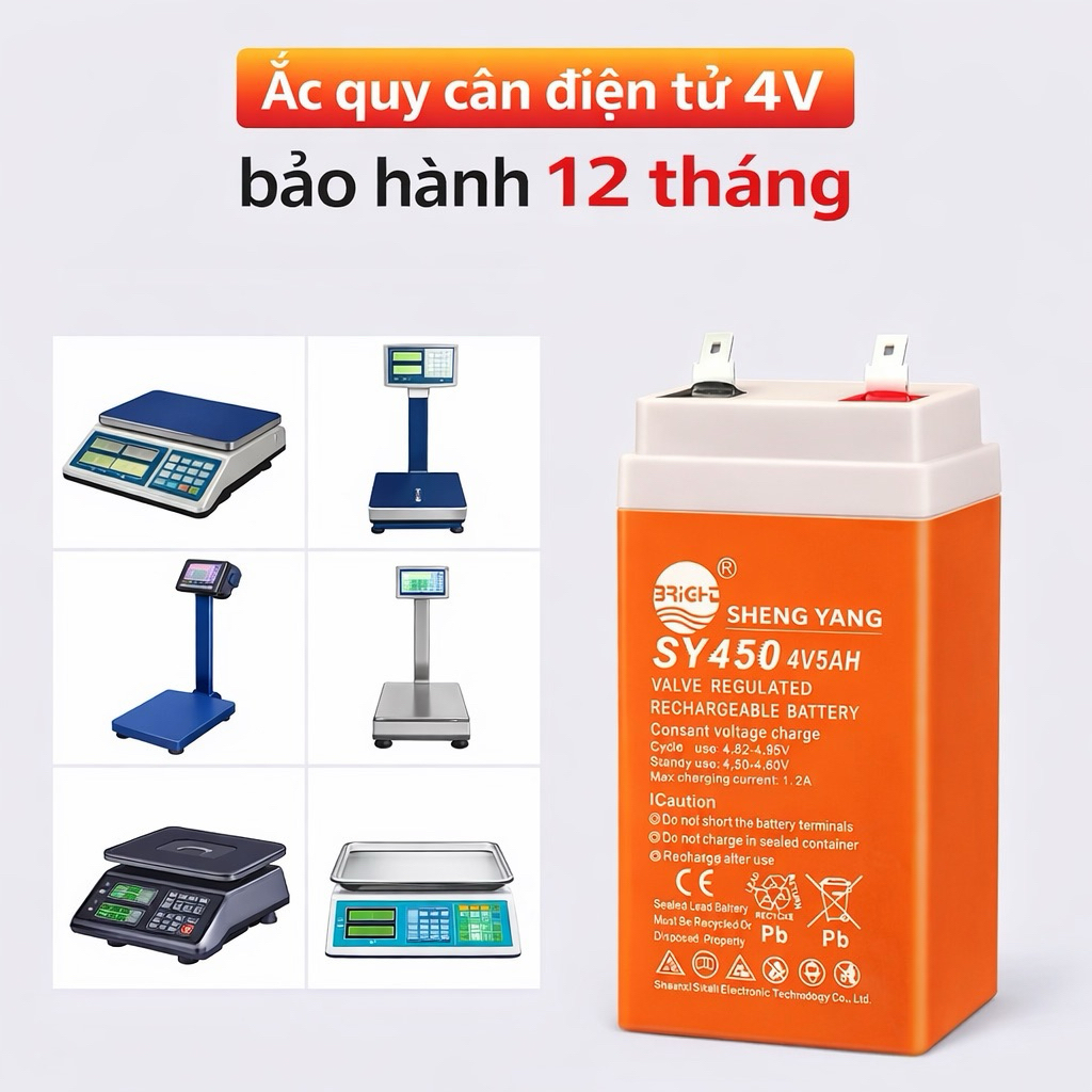Pin cân điện tử 4v5ah cân bàn, cân ghế, cân tính tiền
