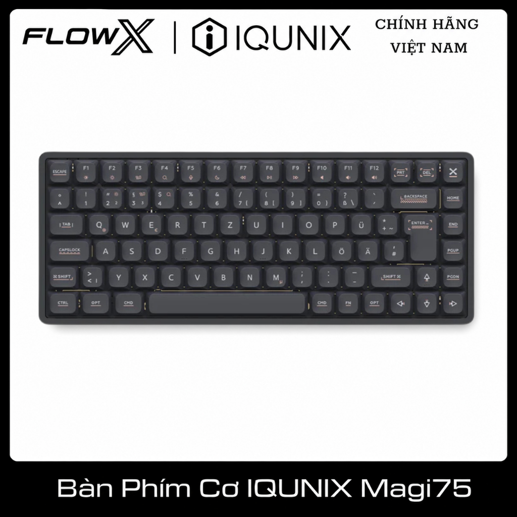 BÀN PHÍM CƠ IQUNIX MAGI75 LOW PROFILE 75% Layout | Nhôm CNC | Tri-Mode | Hot-Swap | VIA | RGB