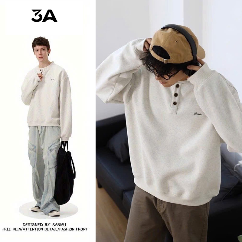 Áo Thu Đông Sweater Unisex Nam Nữ, Áo Nỉ Cổ Tàu Local Brand 3A Menstore AN241