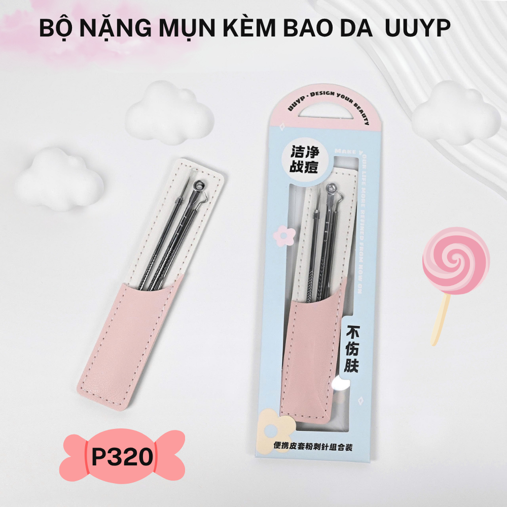 Bộ 3 Cây Nặn Mụn Kèm Bao Da UUYP - P320