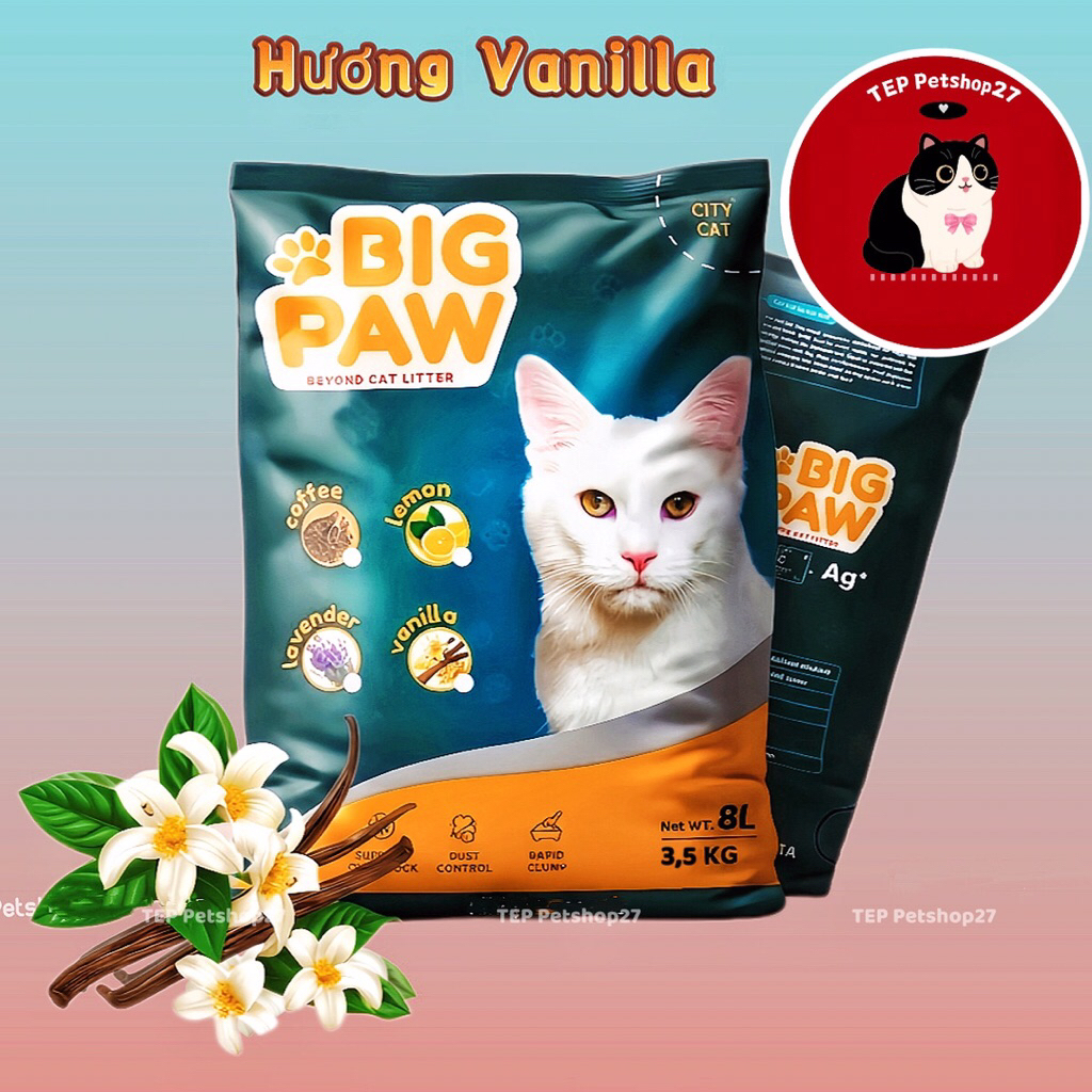 [ Combo 3 túi ] Cát vệ sinh cho Mèo ,cát lót chuồng Hamster BigPaw citycat vón tốt tiết kiệm