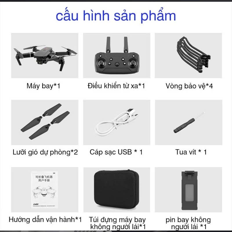 Flycam E88 Pro, Phiên bản mới nhất 2026, Flycam dưới 250g, Pin trâu, Bay ổn định, Flycam | BigBuy360 - bigbuy360.vn
