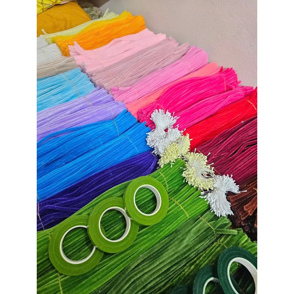 [Chuẩn Nhung 8mm] Kẽm Nhung Loại 1 | Sợi Dày Mịn, Lên Form Đẹp, Làm Hoa Handmade DIY, Bó 50/100 Sợi