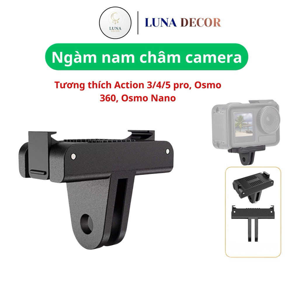 Ngàm Đế Nam Châm Chuyển Đổi Camera DJI Action 3/4/5 Pro, Osmo 360, Osmo Nano Sang Chuẩn Ngàm Action