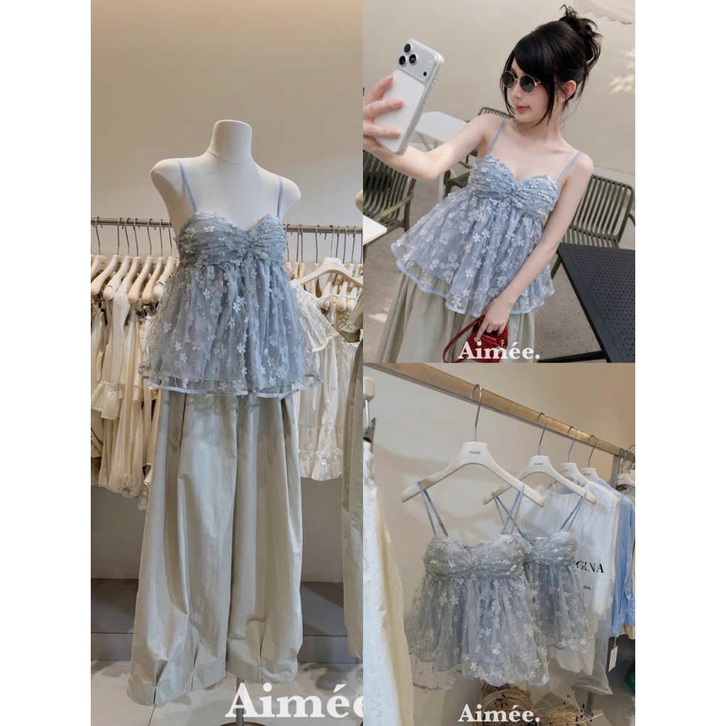 𝐀𝐢𝐦𝐞́𝐞.𝐬𝐭𝐮𝐝𝐢𝐨 ÁO 2S ĐÍNH HOA (KÈM SẴN MÚT NGỰC)