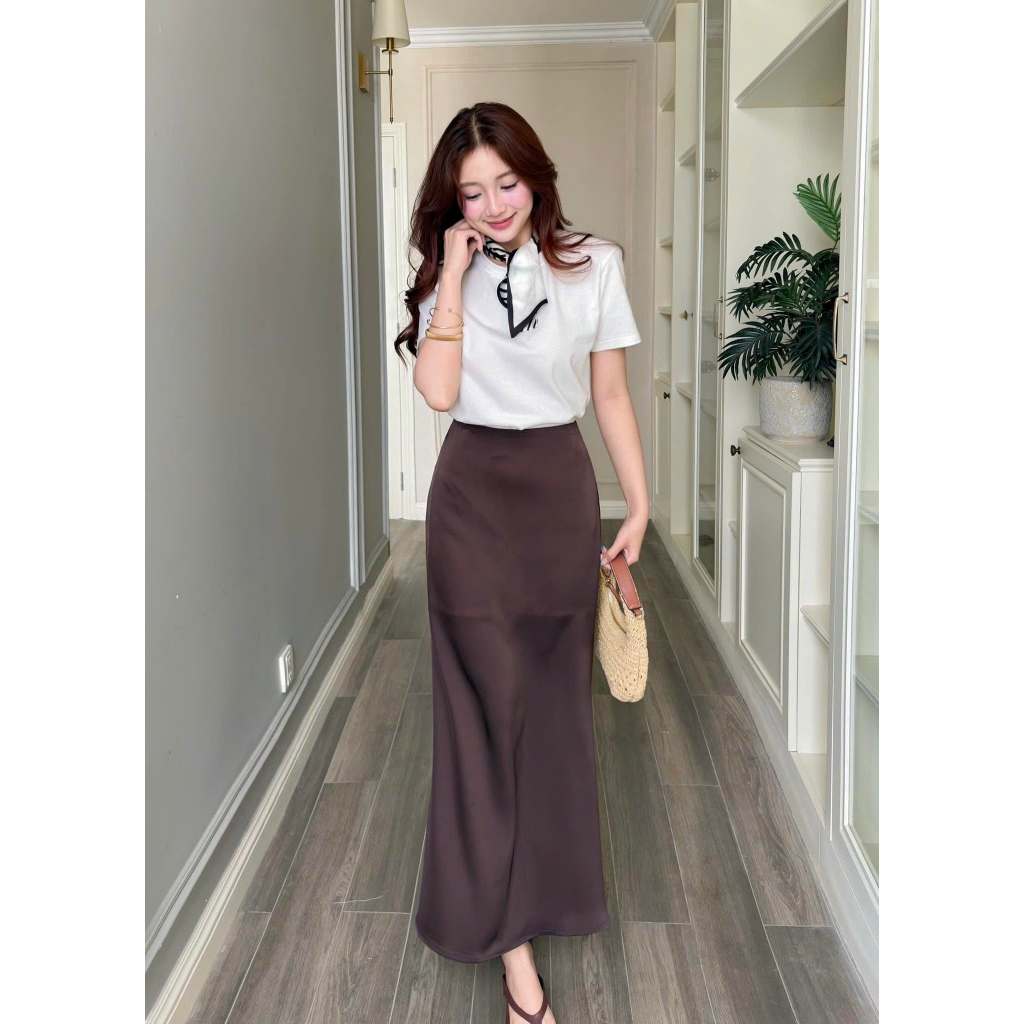 Váy SATIN - Chân váy form đuôi cá lụa satin GOLA DESIGNS