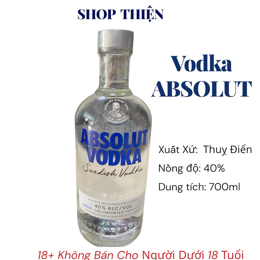 Vodka Absolut Blue Thụy Điển 40% 700ml - Vodka Nguyên Chất
