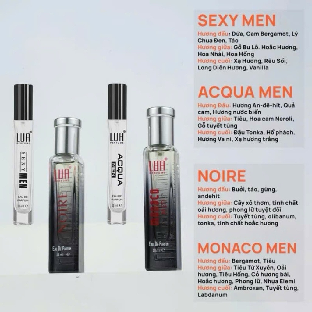 [CHÍNH HÃNG]10ml Nước hoa The Duke,monaco,sexy men… 10ml - LUA  - LUA perfume