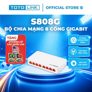 Bộ chia mạng switch 8 cổng gigabit totolink s808g v3 cho pc laptop dễ sử dụng