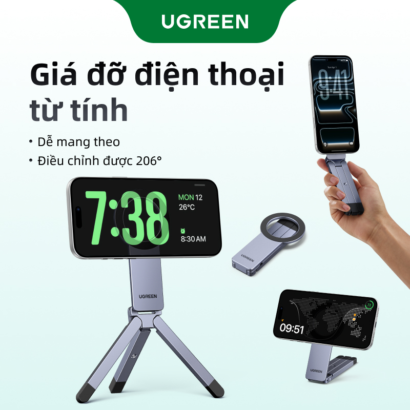 Giá đỡ điện thoại từ tính Ugreen Mount Magsafe Chân máy từ tính Thích hợp cho vlog / Chụp ảnh / Cuộc họp trực tuyến | BigBuy360 - bigbuy360.vn