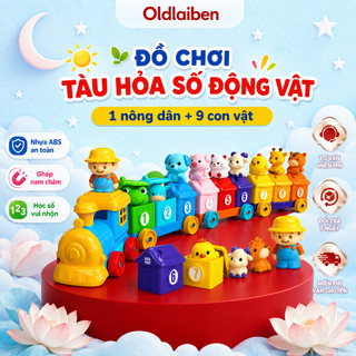 Oldlaiben Đồ Chơi Tàu Hỏa Trang Trại Montessori, Ghép Nam Châm Chữ Và Số, Phát Triển Tư Duy Cho Bé