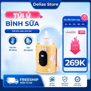 Túi Ủ Bình Sữa Thông Minh Cao Cấp Thông Minh Hình Cún Cute Phù Hợp Nhiều Loại Bình 3 Mức Nhiệt