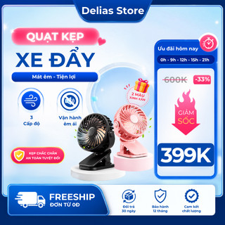 Quạt Mini Kẹp Bàn Treo Tường Để Bàn 4in1 Sạc Type C Có Đèn Ngủ Gió Mạnh Êm 30dB Xoay 360 Độ