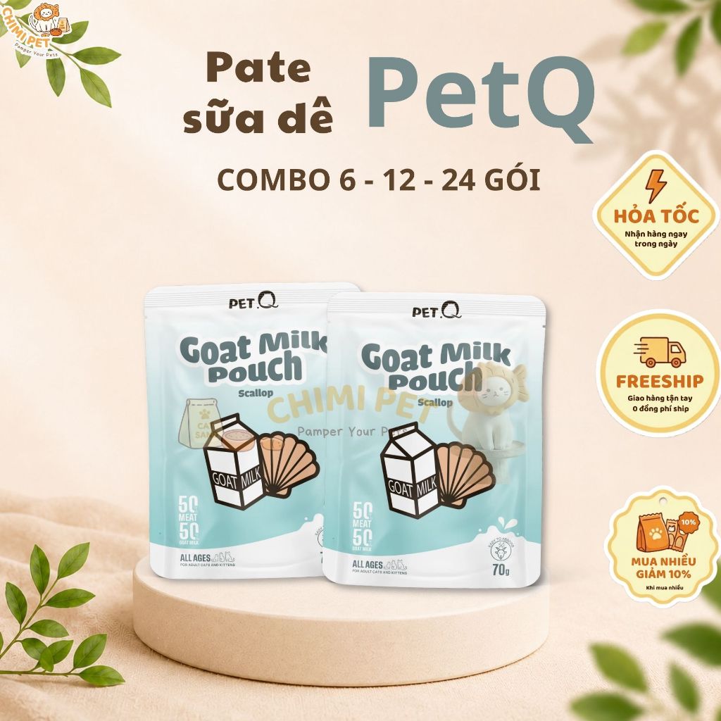 Pate Mèo PetQ Goat Milk Pate 70g | Cho mèo mọi lứa tuổi và mèo con | 50% Goat Milk 50% Meat