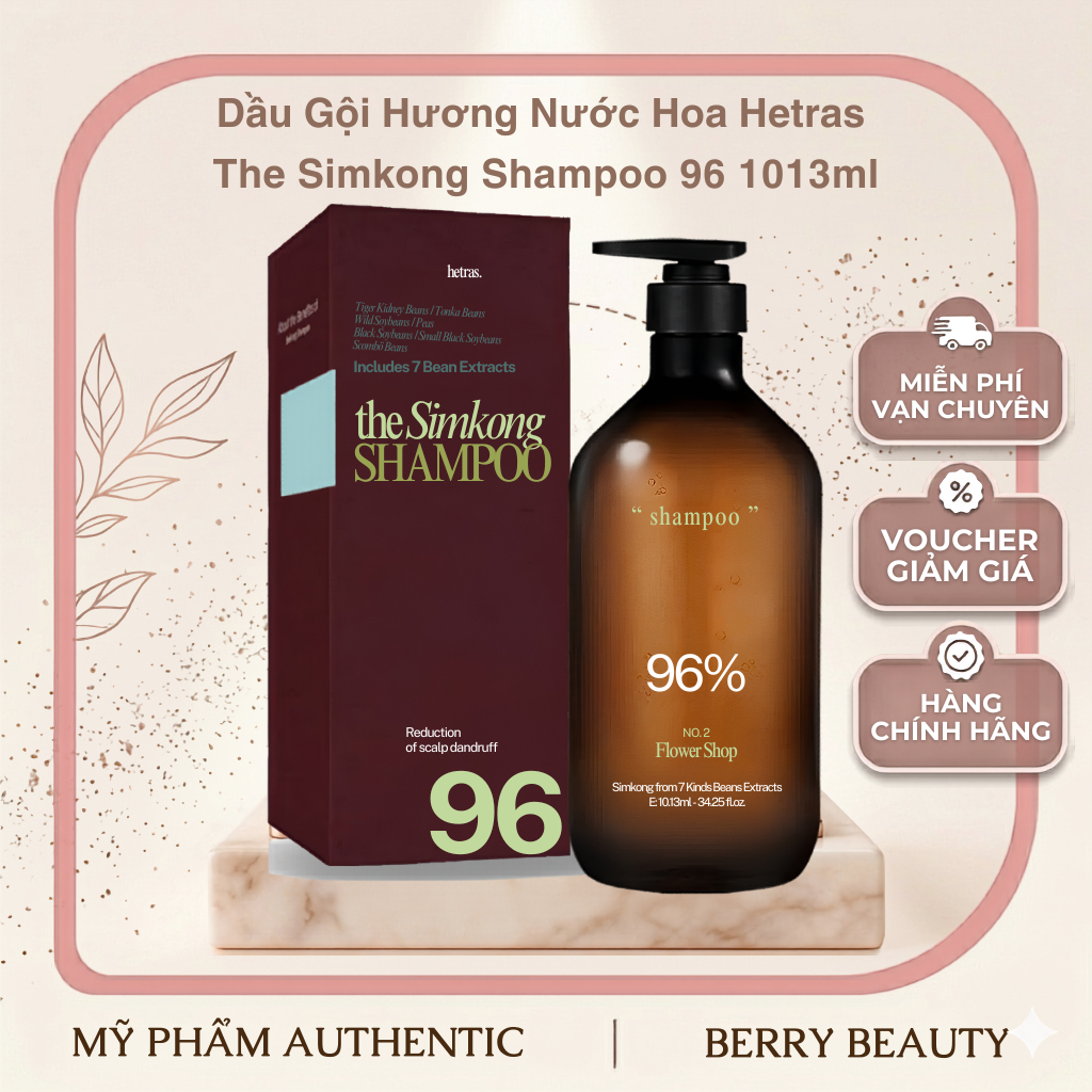 [HÀNG CÔNG TY] Dầu Gội Hetras The Simkong Shampoo 96 1013ml | Dầu Gội Hương Nước Hoa Cao Cấp