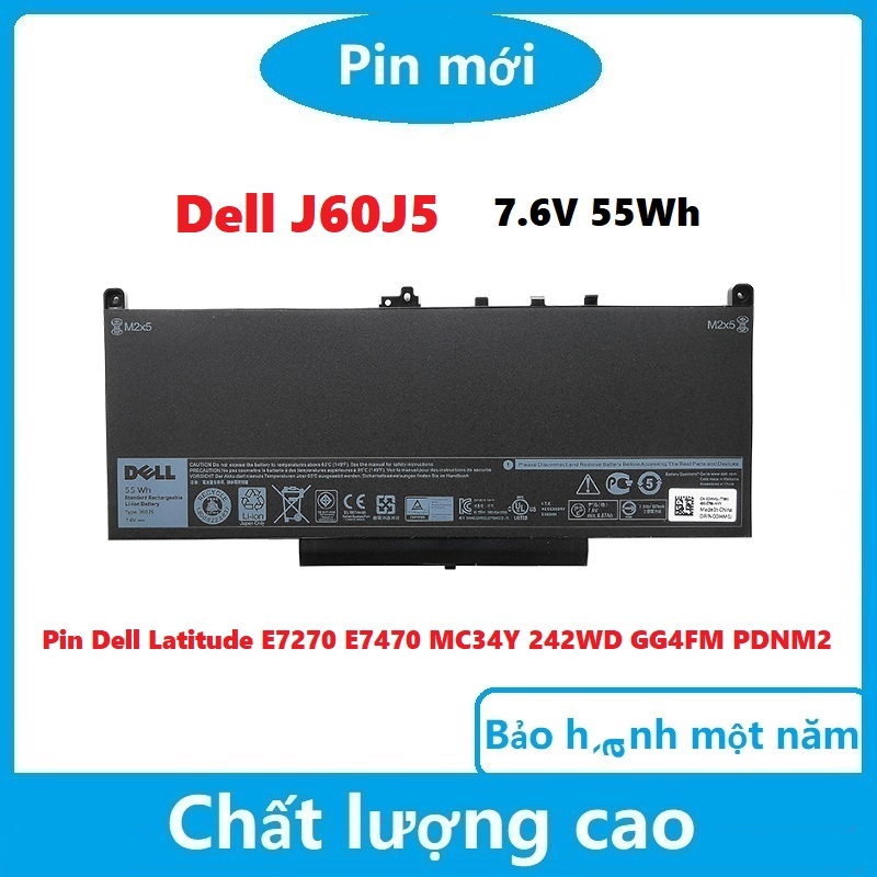 ☸PIN Laptop DELL Latitude E7270 E7470 7270 7470 R1V85 J60J5 battery 55Wh