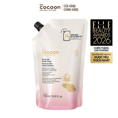 Túi Refill Supersize - Sữa rửa mặt sen Hậu Giang Cocoon 500ml