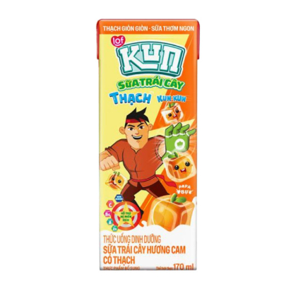 Sữa Trái Cây KUN Thạch Vị Dâu / Cam Hộp 110ml/180ml - Sữa Kun Thạch Dai Giòn Thanh Mát