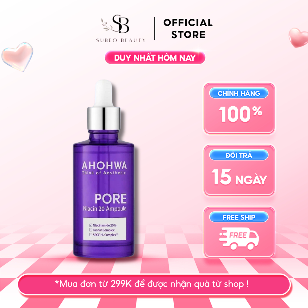 Serum Ahohwa làm sáng, cải thiện sắc tố, thu nhỏ lỗ chân lông Ahohwa Pore Niacinamide 20% Ahohwa 30m