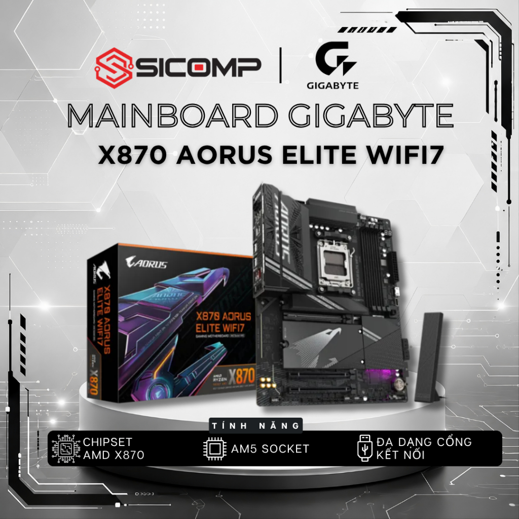 [FV] GIGABYTE X870 AORUS ELITE WIFI7, CHÍNH HÃNG, BH 3Y WIFI7, CHÍNH HÃNG, BH 3Y
