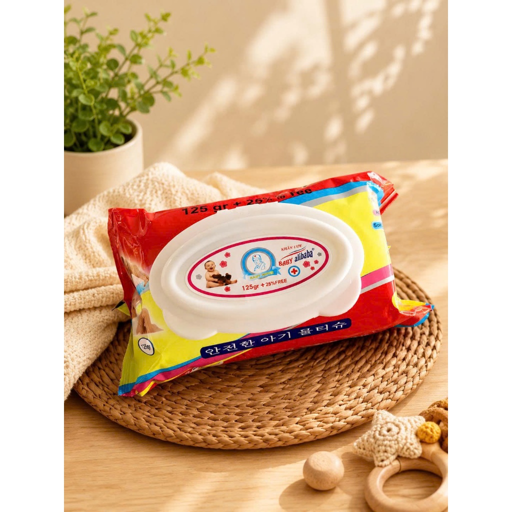 ALIBABA - KHĂN GIẤY ƯỚT BABY ALIBABA 125GR