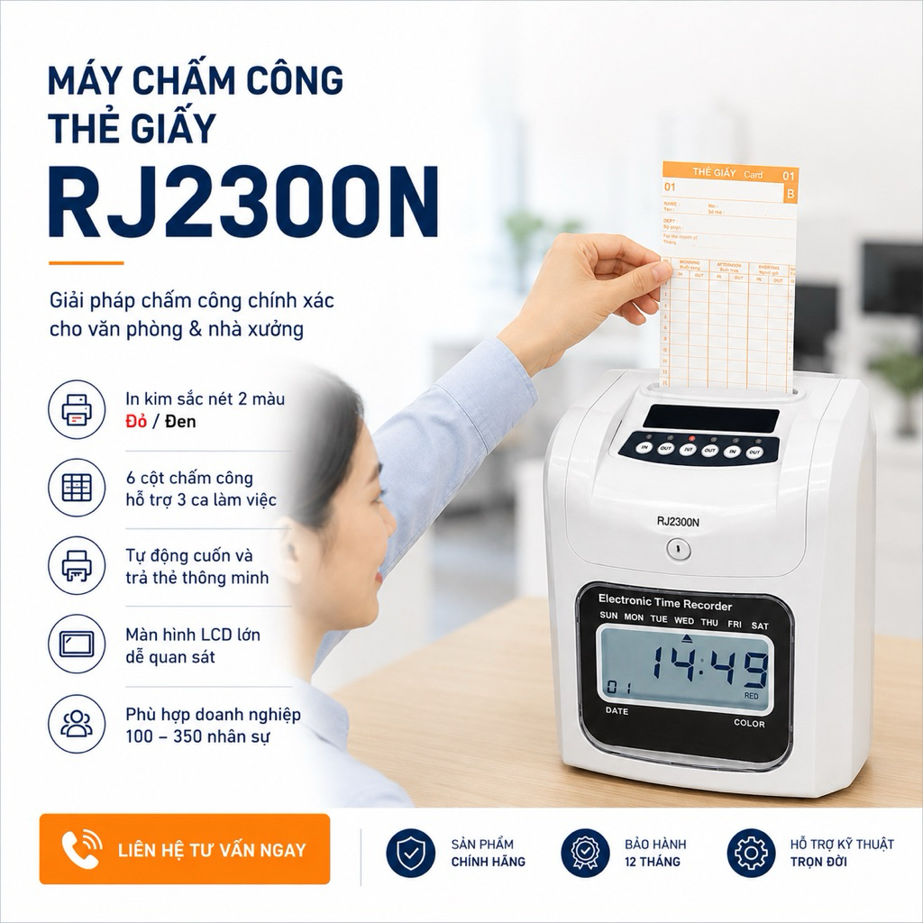 Máy châm công thẻ giấy RJ-2300N