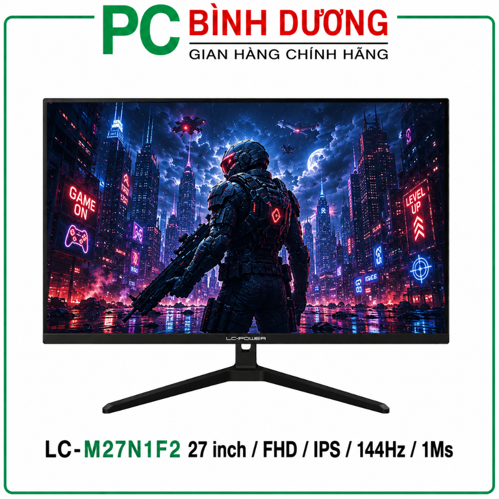Màn Hình LC-POWER M27N1F2 27inch IPS FHD 144Hz 1ms