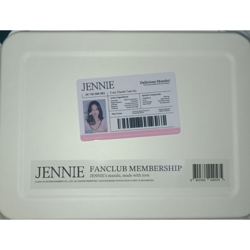 CARD MEMBERSHIP JENNIE