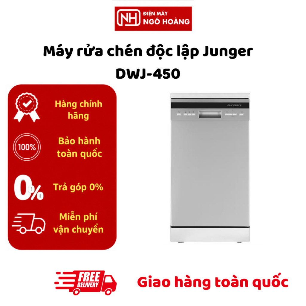 DWJ-450 - Máy Rửa Bát Junger DWJ-450 10 Bộ Sấy Khô Nhiều Chương Trình Rửa Thiết Kế Nhỏ Gọn Chính Hãn