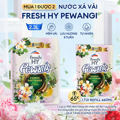 Nước xả vải fresh HY Pewangi 2L3 mùi thơm đặc biệt, mềm vải, hương nước hoa
