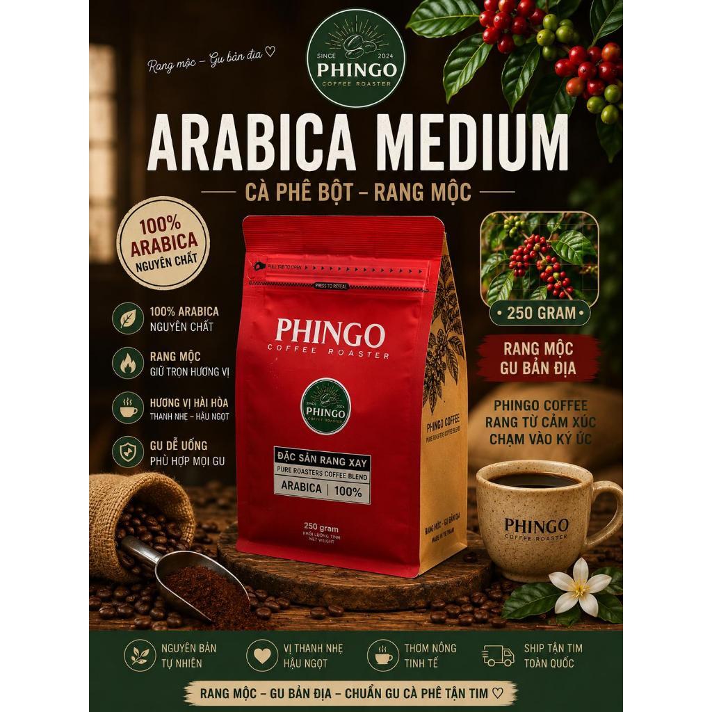 Combo cà phê rang xay đóng gói 3 loại Robusta medium, Arabica medium, Arabica Light - 100% nguyên ch