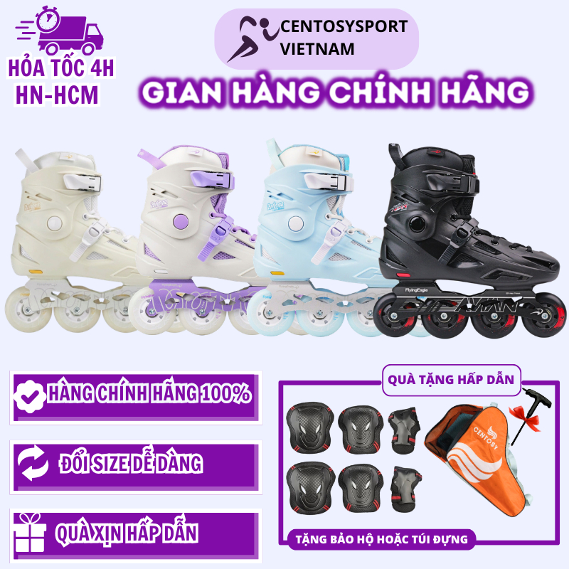 [TẶNG BẢO HỘ] Giày Patin Người Lớn Cao Cấp [Centosy] Flying Eagle FBS AVIAN Chính Hãng Bánh Cao Su Đặc-Thiết Kế An Toàn