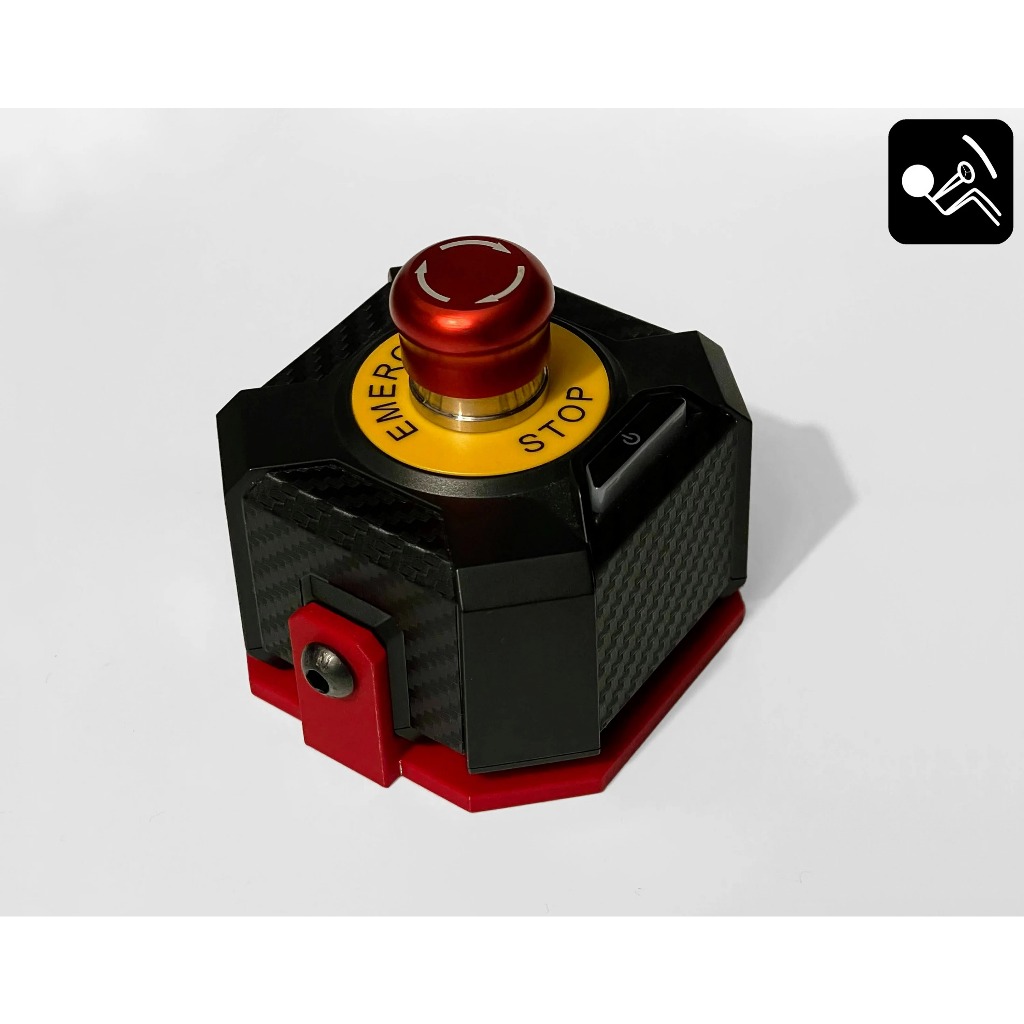 Fanatec emergency stop power button mount for 8020 sim racing rig - DD Podiun