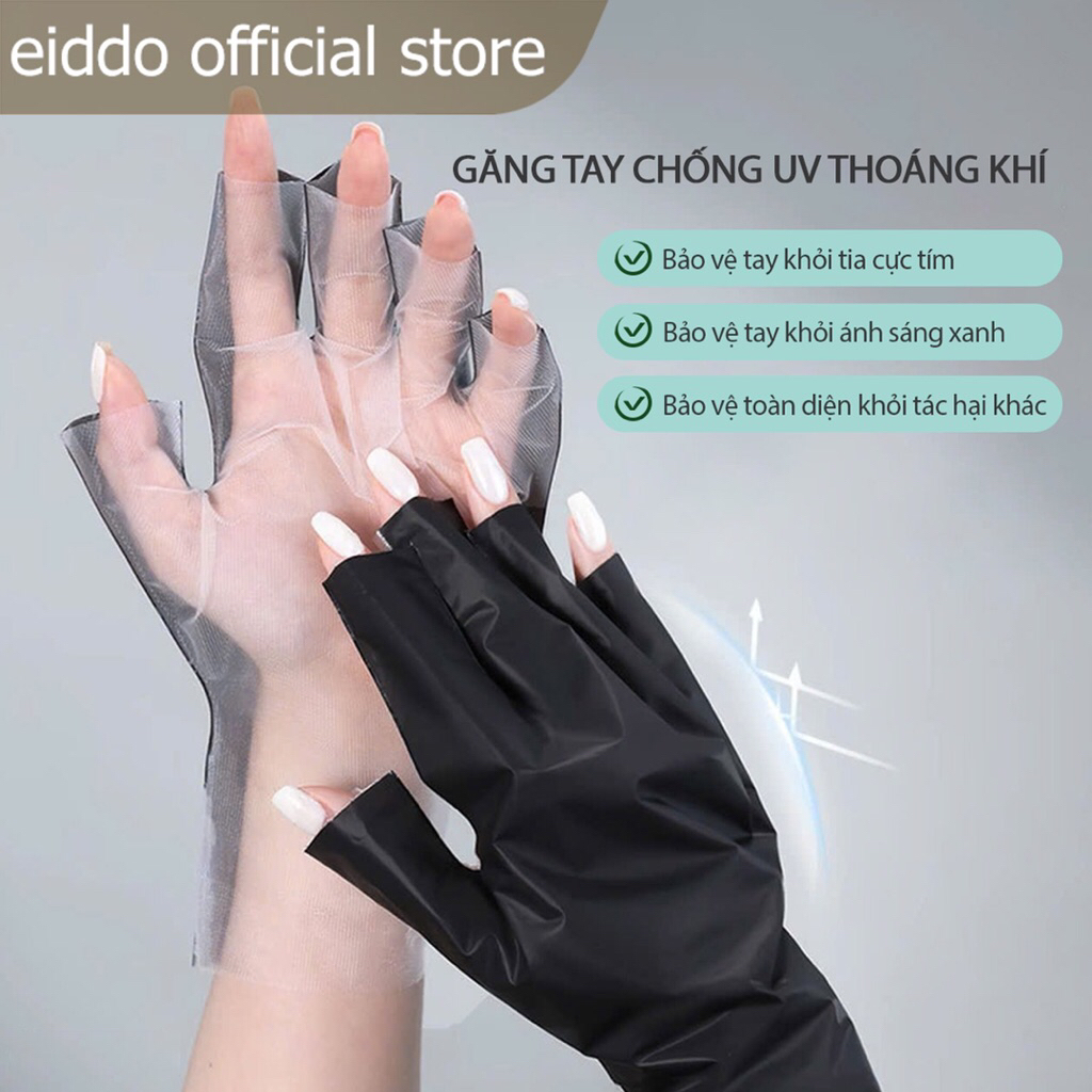 {Eiddo Nails} Găng Tay Chống Tia UV Thoáng Khí - Găng tay làm nail chống uv thông thoáng - Phụ kiện 